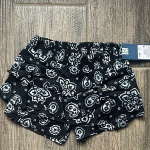 Kids Black and White Patterned Shorts